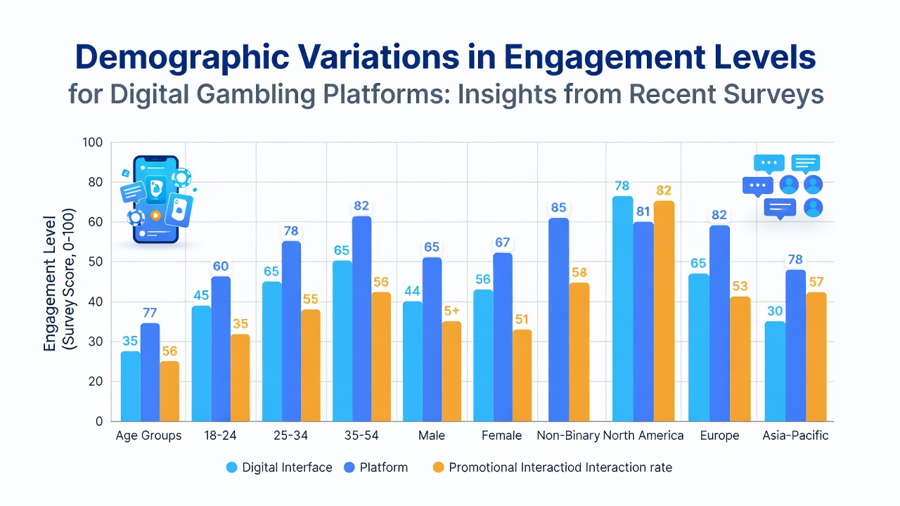 Chart illustrating income and regional variations in digital gambling participation rates