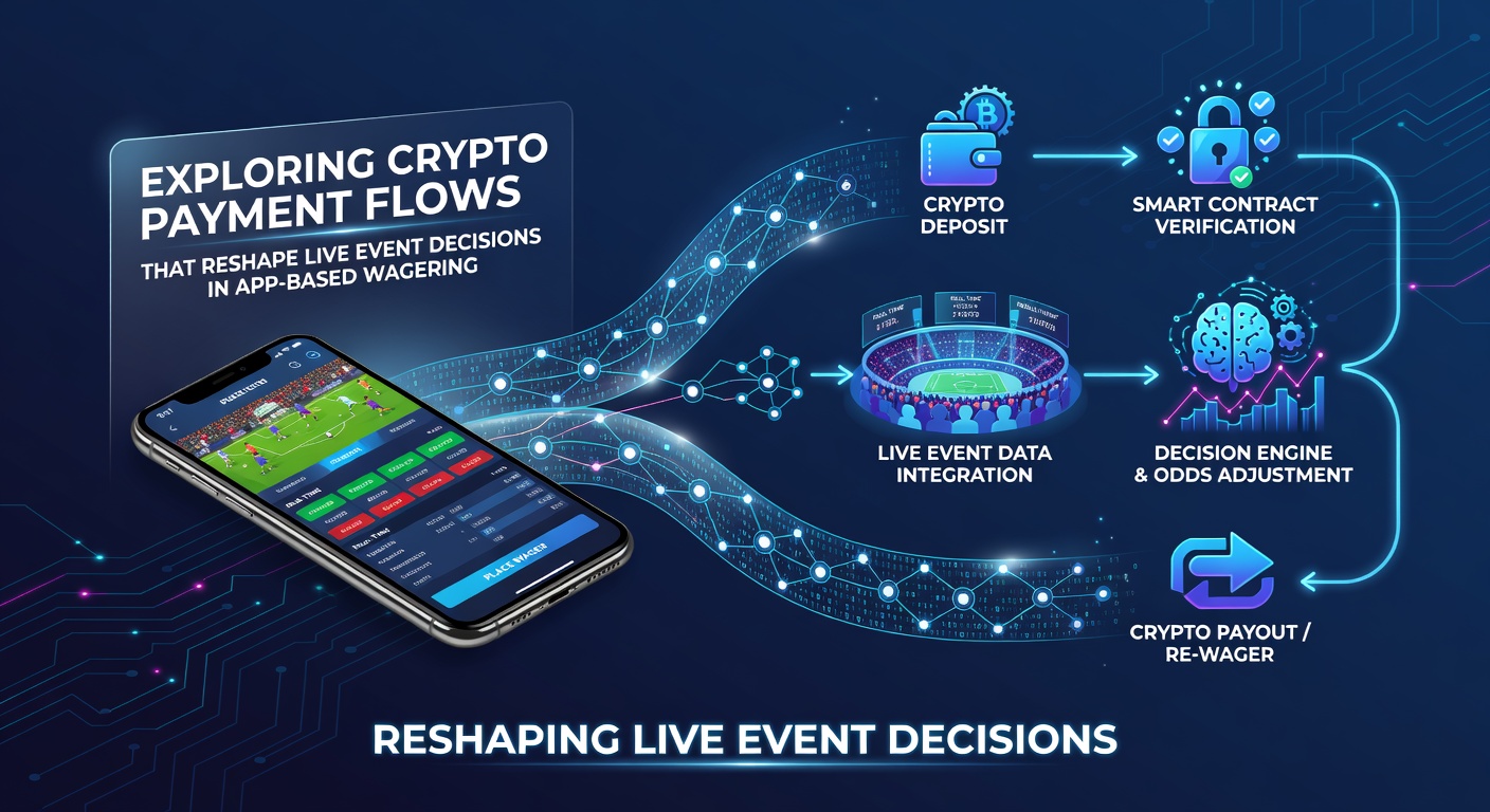 Crypto payment flows in live event wagering apps showing real-time transaction interfaces