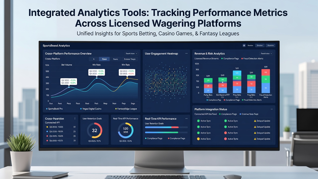 Mobile screen showing cross-app performance charts and ROI breakdowns for licensed wagering platforms