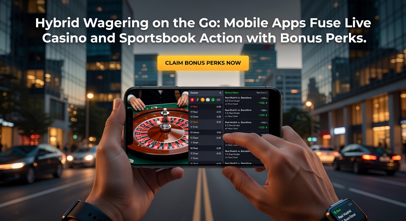 Smartphone screen displaying a hybrid betting app interface with live casino roulette table and overlaid sportsbook odds for an ongoing soccer match