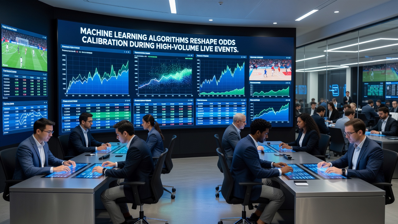 Operators monitoring real-time dashboards that display machine learning-driven odds updates during peak live event periods