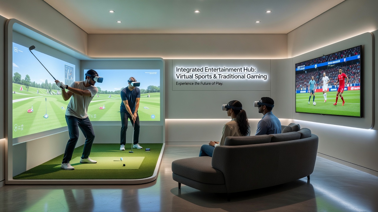 Mobile screen displaying seamless transition between virtual sports simulation and traditional live event odds in a regulated betting app