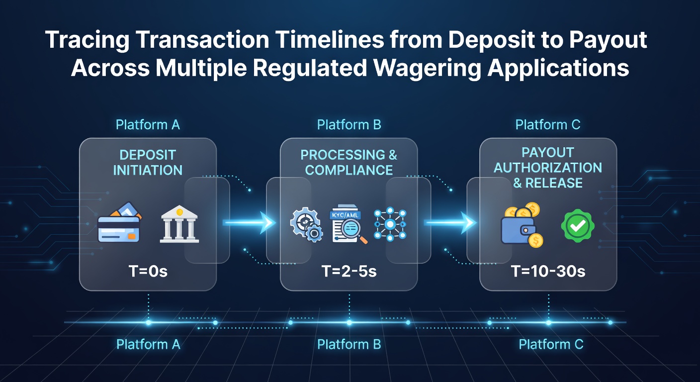 Flow diagram illustrating deposit verification and payout processing steps in regulated wagering platforms